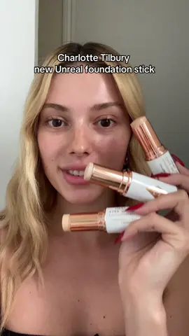 ad it’s like a ring light effect on your skin! New @Charlotte Tilbury Unreal Skin Hydrating Foundation Stick has a luminous dewy finish and a hydrating weightless feel :) if you have dry & dull skin you’ll love this! #makeup #beauty #SummerMakeup #glowymakeup