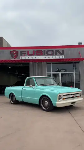 This stunning 1968 Chevrolet C10 has undergone a meticulous frame-off nut and bolt restoration. Finished in Seafoam Green exterior with a Cream roof, and complemented by Detroit steel wheels and LED lights. Under the hood, a beastly 701 HP LS7 engine paired with a 4L80 transmission and 3.73 ratio rear end gears ensures exhilarating performance.  Modern features like Vintage Air, Dakota digital air conditioning controls, and a Kenwood head unit with Apple CarPlay and Android Audio add comfort and convenience.  #c10 #chevrolet #chevytrucks #chevroletc10 #chevyc10 #classicchevy #chevyclassic #chevyc10truck #restoredclassics #restoration #carmods #classiccars #carrestoration