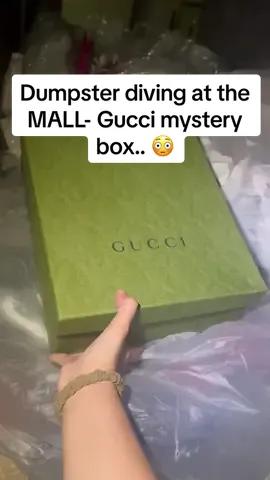 Replying to @Tryla Terry Found a Gucci mystery box in the mall’s dumpster.. #dumpsterdiving #insane #gucci #viral #fyp 