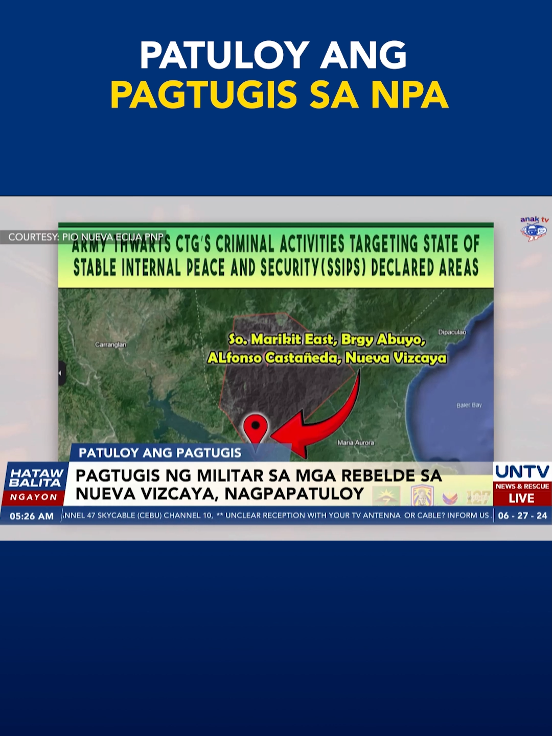 Pagtugis ng militar sa mga rebelde sa Nueva Vizcaya, nagpapatuloy #newsph  #untvnewsandrescue  #untv