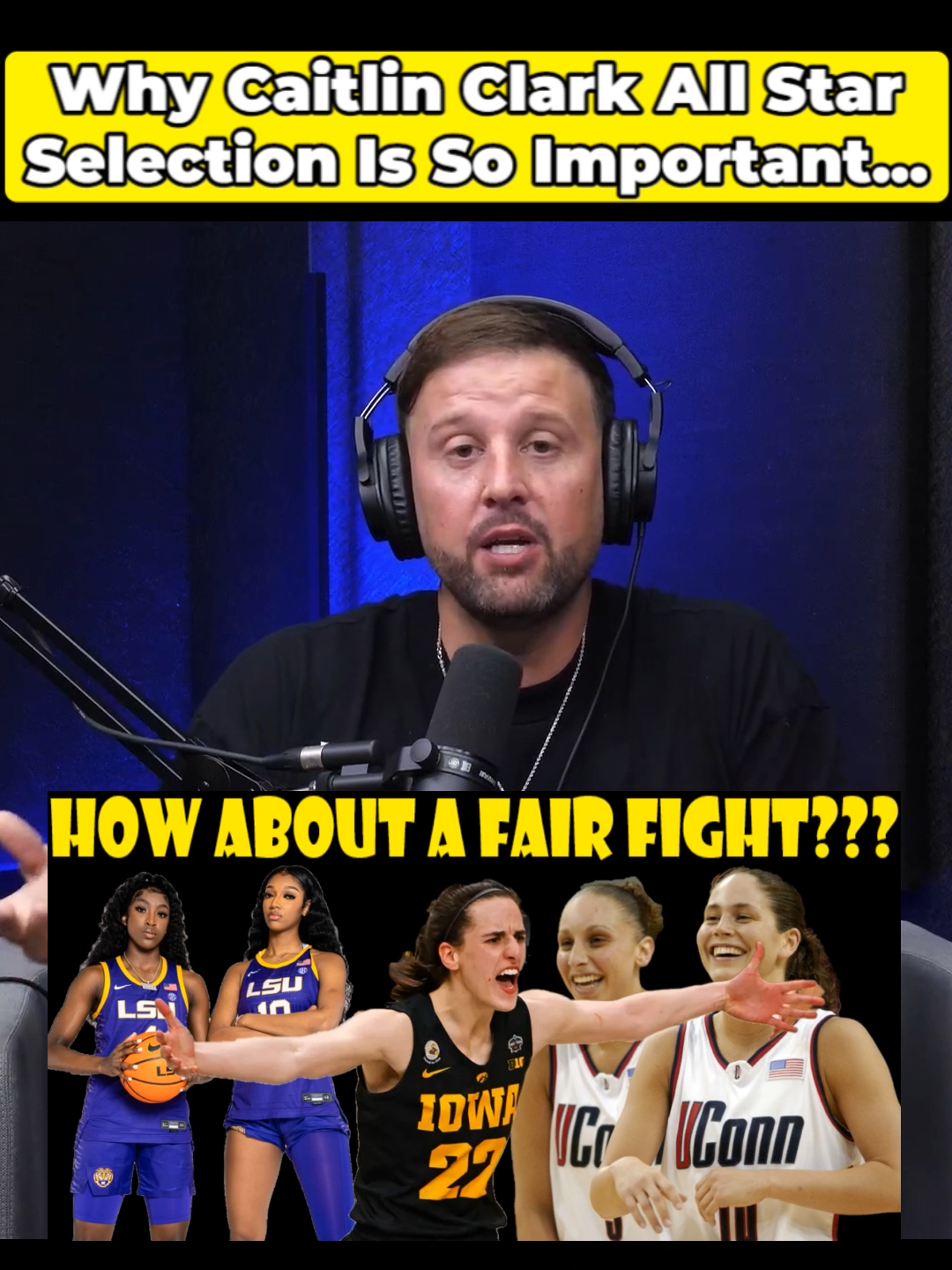 Let's see all the haters go against her in a FAIR FIGHT, it hasn't happened YET!!! What can Clark do if SHE finally has talent around her??? #caitlinclark #WNBA #allstar #teamusa #allstarsvsusa #iowa #indianafever #dianataurasi #angelreese #NBA #basketball #podcast #clip #fairfight