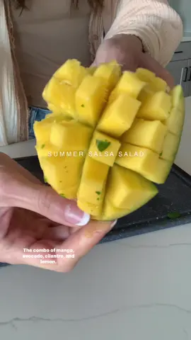 Mango Avocado Salsa Salad is one to put on rotation this summer! We have been enjoying this for over 2 years now and it's a staple in our home! Add some shrimp for a full meal or serve as a sassy side! It's great for BBQs and even tastes great the next day! - Just don't skimp on the lemon, salt, & cilantro Haha! I feel even though they are 