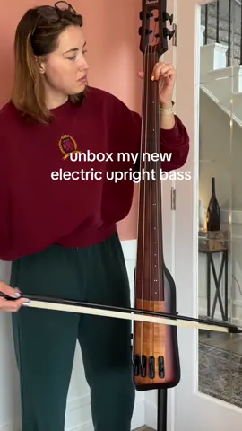 haven’t held the neck or bow of a stand up bass since i was 18 😮‍💨 reconnecting with my band girl energy.  any practice books or song recommendations to get back into it?? lmk #bassguitar #unboxing #band #pineapplebrat 