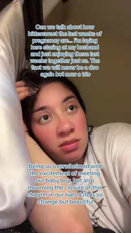 Realizing we only have two weeks left makes me so emo… we need to talk about how its okay to be happy/sad. Its okay to feel two very valid emotions and not feel bad about it🥲🥺🩵 #pregnantlife #38weeks #pregnanttiktok #firsttimemom #bittersweet #pregnancy #fyp #foryou #firstimeparents #firstbaby #pregnancyjourney #firstbaby #thirdtrimester 