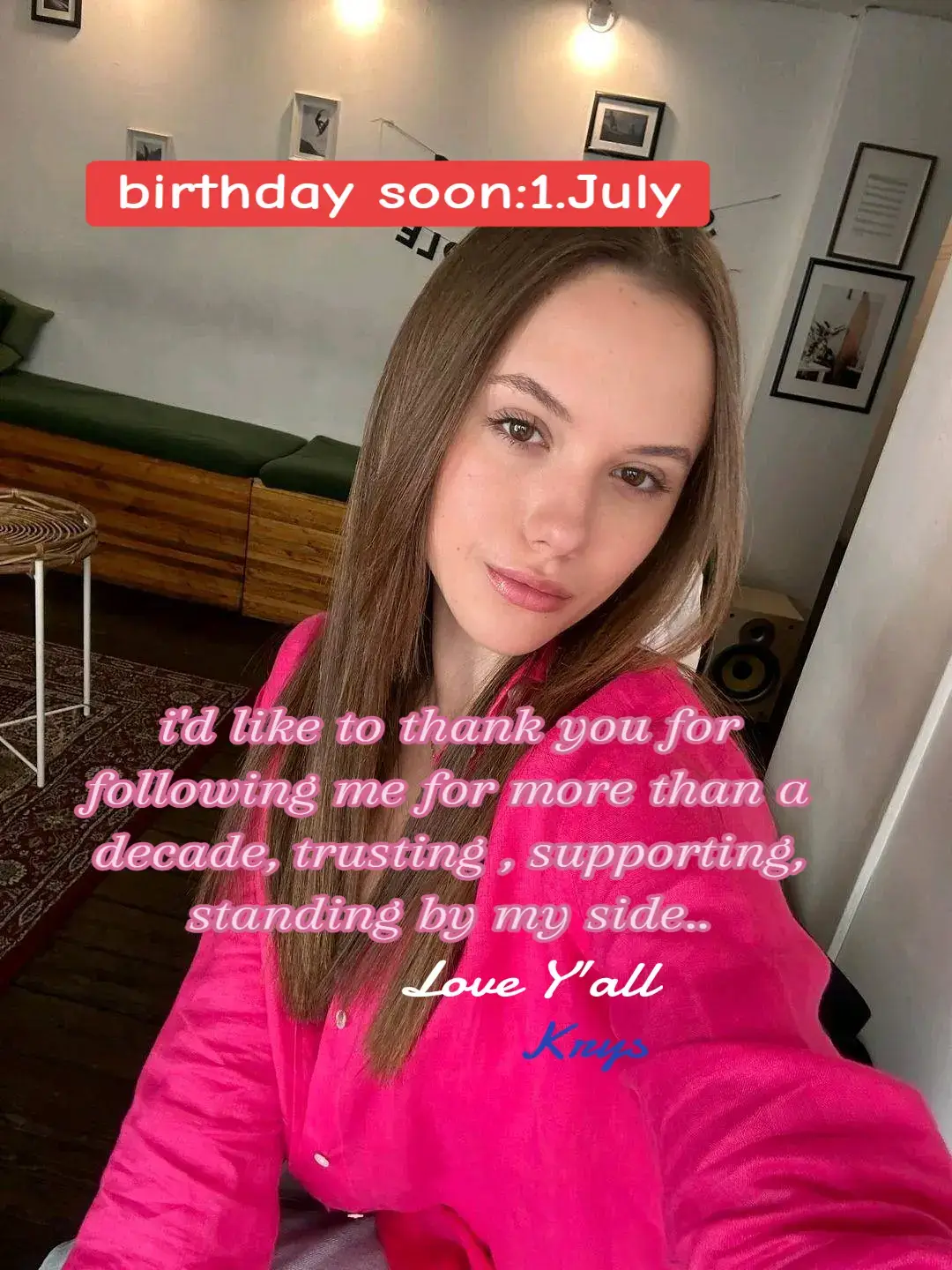 i will be 19 soon and i wanted to tell you this💜💜💜 #kristinashmidto  #officialtiktok  #birthday 