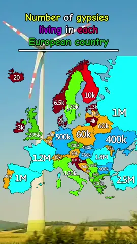Number of gypsies living in each European country| Maybe not 100% accurate #viral #fypシ #serbian_nationalist01 #serbian_mapper80 #serbian_mapper01 #mappers #mapper #maps #map #fypシ #viral 