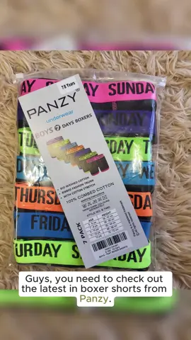 Panzy 7 Days Men Boxers Shorts 7 Pack Underwear Soft Ribbed Cotton Trunks 100% Cotton Menswear Boxer Shorts Boxer Shorts Plain Big Medium#boxer #mensfashion #men #menswear #fashion #tiktok #fyp #foryou