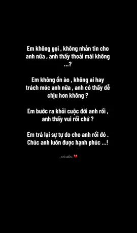 Em trả tự do cho anh rồi đó . Chúc anh luôn được hạnh phúc ! #pgc2023 #TikTokAwardsVN2023 #xuhuong2023 