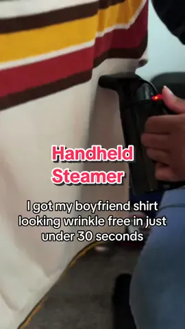 This handheld steamer works surprisingly well for the cost!! #handheldsteamer #clothessteamer #steamer #tiktokshopmademebuyit #ttsacl #wrinklefree #VoiceEffects  