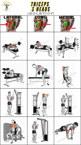 Know how to taget each head of Triceps #gym #workout #tricepsworkout