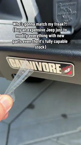 I’m such a freak 😈 Yes I have a Rubicon and it was fully decked out from the factory, but when your Jeep is your personality, you gotta modify it to match 😎🤘  Who’s with me?! SNEAK PEAK OF MY NEWEST MOD 👀 #tiktok #jeep #rubicon #freak #match #personality #jeepvideo #lfg #jeeprubicon #jeepgladiator #jeepwrangler #wrangler #offroad #4x4 #new #mod #modify #custom