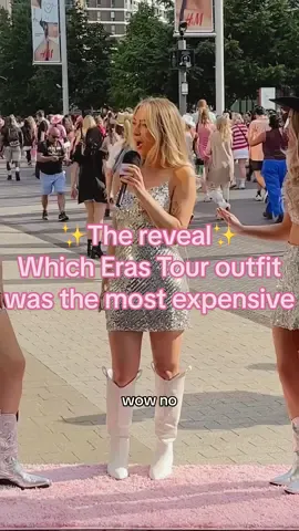 The Swifties were shocked but were you? 👀 #londonn1 #tserastour #taylorswift #erastour #outfitinspo #guessinggame #tiktokchallenge #minimic #streetinterview  Taylor Swift Sequin dress Eras tour Fashion Interview OOTD