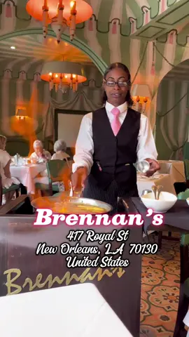 I visited Brennan’s restaurant on Royal Street for the first time today. Despite being a tourist spot, I was impressed by the exceptional hospitality. My server, Chalaine, was very sweet and made my experience even more enjoyable. I highly recommend requesting her if you decide to visit. Below is a list of items and their prices for your reference. 📍Oyster J’aime $18 📍Tulum “ yellow drink” $16 📍Ralph’s Coffee $8 📍world famous banana foster $14 📍Egg Hussarde $26 The banana foster was the highlight of my meal at the restaurant. I highly recommend it and the overall experience. #adaywithkia #brennans #neworleansfood #neworleansculture #brunchneworleans #brunch #foodies 
