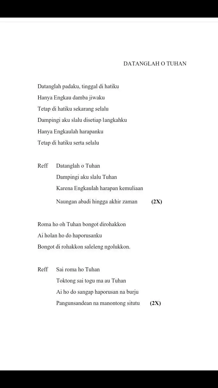 DATANGLAH PADA KU (KOOR NAPOSO HKBP) TERPUJILAH TUHAN🥰