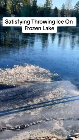 Satisfying ASMR Throwing Ice On Frozen Lake 🧊 #frozenlake #throwingice #ice #lake #frozen #breakingice #satisfying #oddlysatisfying #asmr #fyp 