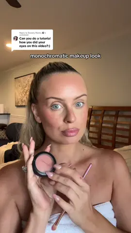 Replying to @Desary Marie 🐺 using MAC Powder blush in Melba 💕#makeuptiktok #makeuplook #maccosmetics #monochromaticmakeup #summermakeuplook 