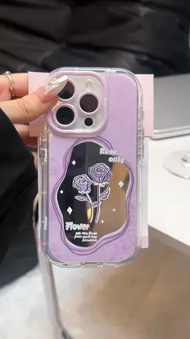Casing ponsel bunga cermin