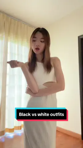 girlhood is getting both dresses bc u couldn’t pick 🤷🏻‍♀️🤍🖤  #allblackoutfits #allwhiteoutfit #blackdress #classyaesthetic 