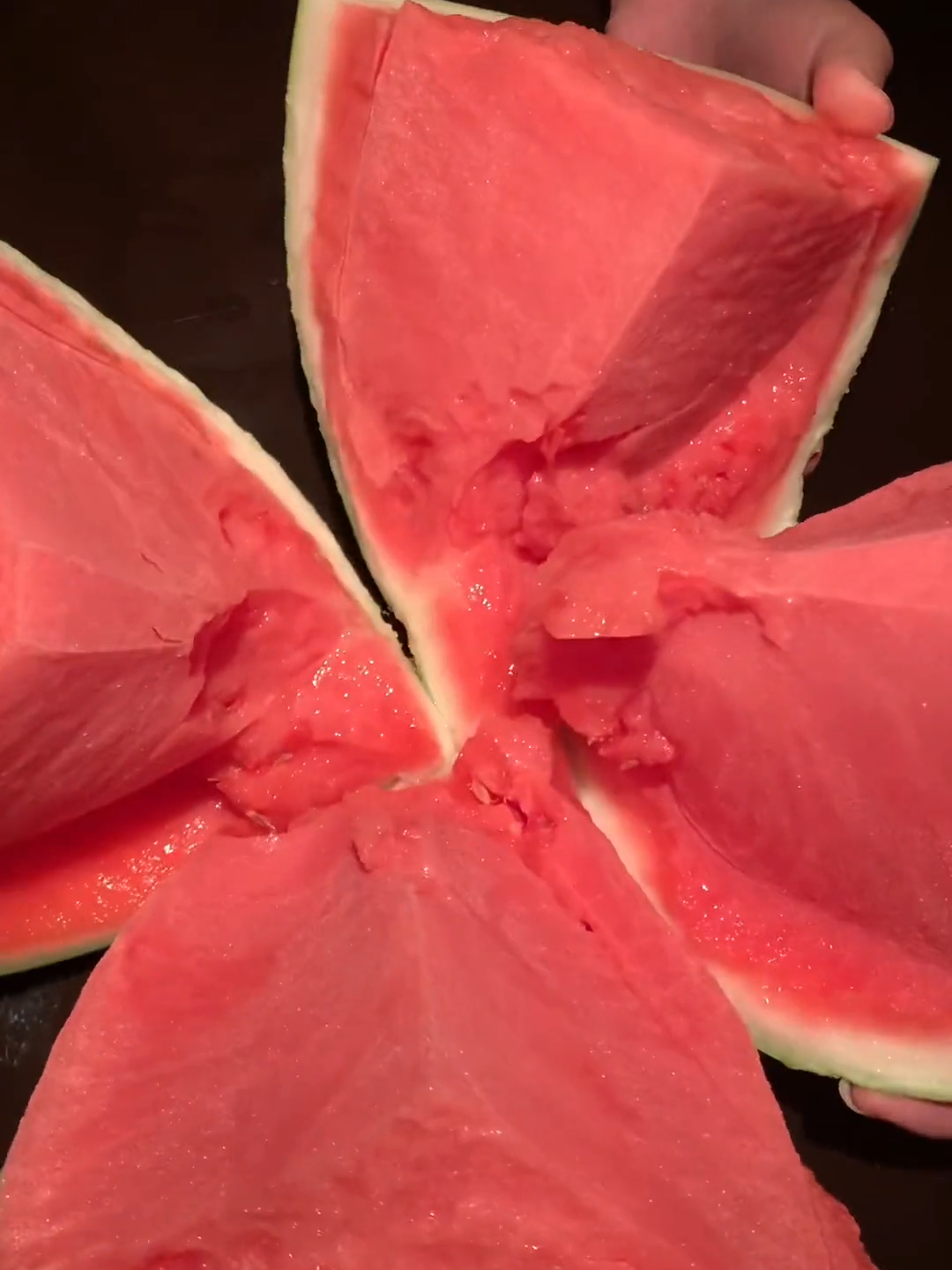 Listen! This is the sound of watermelon cracking