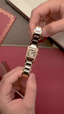 Indulge in a slice of history with the #Cartier Tank Francaise Rose Gold Diamond Ladies Watch WE10456H - a timepiece that’s as timeless as a vintage fine wine. Crafted with luxurious rose gold and encrusted with dazzling diamonds, this watch is a delicious temptation for the discerning connoisseur.   With its dazzling diamonds and sophisticated rose gold, this watch is a delicious treat for the eyes. The Tank Francaise line of watches has a rich history dating back to 1917, inspired by the rectangular shape of military tanks during World War I.   Now, this modern classic will make you feel like a fearless fashionista, ready to conquer the world. So, why wait? Indulge in luxury, and let this beauty be your sparkling companion for all life’s adventures. FULL DETAILS AND PRICING: Cartier Tank Francaise Rose Gold Diamond Ladies Watch WE10456H https://www.swisswatchexpo.com/watches/cartier-tank-francaise-small-rose-gold-diamond-ladies-watch-we10456h-box-papers-51853/ #cartiertank #cartier #cartierlove #luxurywatches 