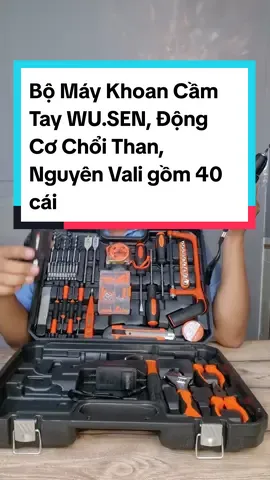 Bộ Máy Khoan Cầm Tay WU.SEN, Động Cơ Chổi Than, Nguyên Vali gồm 40 dụng cụ #ongbaovereview  #dungcumaykhoan  #maykhoanwusen  #dungcusuachua  #bodungcukhoanmay 