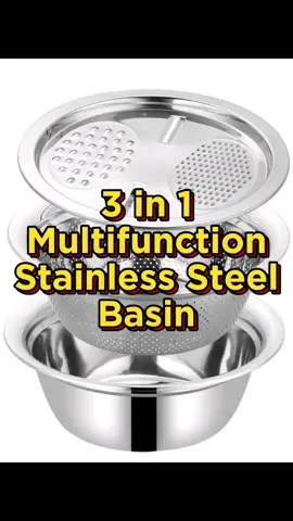 3 in 1 Multifunction Stainless Steel Basin #basin #stainless #kitchen #steel #tiktokmademebuyit #tiktokaffiliatemarketing 