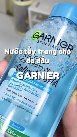 Nước tẩy trang dành cho da dầu mụn Garnier #nuoctaytrang #skincare #nuoctaytranggarnier #garnier #unboxing  #viral #ninyy  
