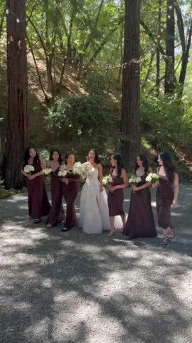 For everyone who told me brown was a crazy color for bridesmaid dresses… #bridesmaidsdresses #wedding #woods 