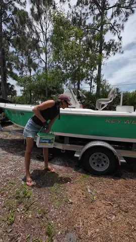 A little elbow grease and we're rearing to go. #ad In preparation for the summer fishing season, I installed an Interstate Battery on my boat; a 72 year old company trusted by generations. I know a boat battery is not something you actively shop for, but when the time comes to make a swap, @Interstate Batteries 🔋⚡️ is a great, reliable option. Time to hit the water my friends! #PoweredByInterstate 