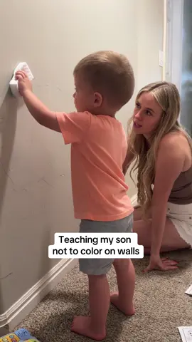 We have coloring accidents All. The. Time. At first I used to get really upset, but that never ever helps the situation haha 😅 So instead, I just calmly explain that walls are not for coloring on, and instead, he can color on paper!  Also, thank goodness for @mrclean magic erasers✨ #gentleparenting #gentleparent #toddlerlife #toddlerlearning #momlife #momlifeisthebestlife #momlifeunfiltered #momlifebestlife #momlifeishard #momstruggles #parenting #parentinglife #momproblems #momlove❤️ #toddlersofinstagram #MomsofTikTok 