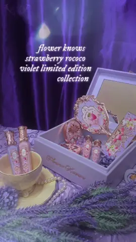 𝓕𝓵𝓸𝔀𝓮𝓻 𝓚𝓷𝓸𝔀𝓼 𖹭₊⊹ Violet Strawberry Rococo Limited Edition Collection 🍓💜 @Flower Knows Makeup  #flowerknows #flowerknowsstrawberryrococo #flowerknowsstrawberyrococoviolet #purple #purpleaesthetic #fairycore #coquette #princesscore #coquettemakeup