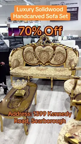 Luxury Solidwood Handcarved Sofa Set. Address : 1399 Kennedy Road, Scarborough  ☎️ 416-757-7786 #sofaset #luxuryfurniture #solidwood #sofa #furniture #scarborough #toronto 
