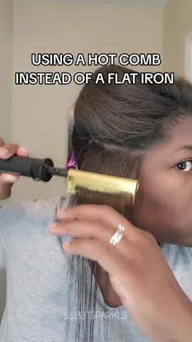 USING A HOT COMB INSTEAD OF A FLAT IRON ✨️ #kisshair #kisspressinghotcomb #hotcomb #haircare #hairstraightening #blackhair #naturalhair #hairroutine #beauty #hairgoals  #getreadywithme #tutorial #foryou #fyp #straighteningcomb 