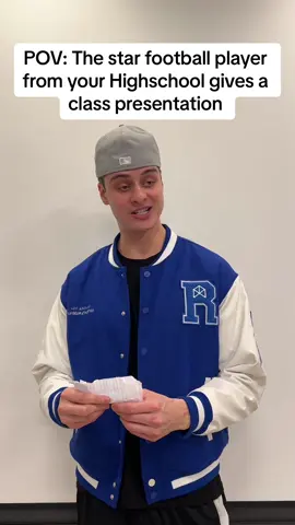 POV: The star football player from your Highschool does a class presentation #athlete #comedy #popular 