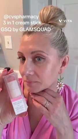 @CVS Pharmacy beautify finds!🌟 Tried this eye-lip-cheek cream stick. GSQ by GLAMSQUAD 3 in 1. It is my first time using one and I am impressed with how beginner friendly it is. This pink color is gorgeous.! Have you tried it yet share? ###Share your thoughts.!#cvs#cvsbeauty #cvsfinds #elenaglow50 #glow #beauty #beautycontentcreator #womanover50 #over50style #aging #agingjustanumber #