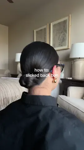 a chaotic video of how i do my slicked back bun on short hair as requested! I wear this hairstyle to work so often 🎀 #workhairstyle #shorthairstyle 