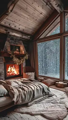 Such a wooden house in the forest includes food and accommodation, a mobile phone, and wireless Internet. You can also bring one thing you like. How long can you stay? What will you bring? #cozycabin #relaxation #cozybedroom #msanan212 #heavysnowfall 