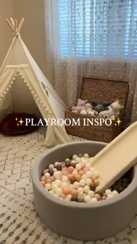 Just some toddler playroom inspo✨ my daughter loves to play in here!  #creatorsearchinsights #one #amazonfinds #amazonmusthave #toddler #baby #playroom #ballpit #slide #teepee #aesthetic 