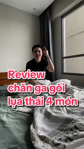 Review bộ chăn ga gối lụa thái 4 món nằm mát mà rẻ 