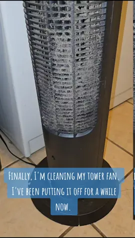 Cleaning my tower fan is really a task that I procrastinate 🙃 Lmk if you have any tips on cleaning this thing without having to break my finger off lol #cleaningtiktok #CleanTok #fyp #sahmsoftiktok 