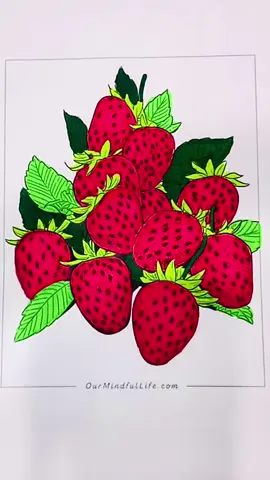 Morangos 🍓🍃🍓🍃🍓🍃🍓🍃… #morango #fruta #asmr #asmrsounds #videosatisfatorio #pintando #coloring #dibujo #capcut #colorindo 