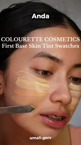 @Colourette Cosmetics First Base Everyday Skin Tint Swatches Shades: Calatagan, Mati, Bonbon, Donsol, Oslob, Siargao, Coron, Lazi, Alona, La Union, Nacpan, Anda & Baler Available in any platform!  #makeup #ugc #skintint #colourettecosmetics #BeautyTok 