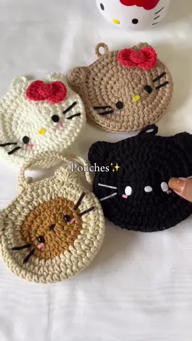 NO SEW Kitty Pouches ✨💗 Watch the tutorial on my channel.  #crochet #amigurumi #crochettutorial #crocheting #DIY #handmade #crochetpuppy #amigurumianimal  #crochetpattern #craft #diyhandmade #crochetideas #aesthetic #crochetcute #freecrochetpattern #crochetplushie #hellokitty #crochetdog #crochetkeychain #yarnaddict #crochetcat #crochetpouch #crochetaccessories #crochetideas #crochetideas #tutorial #yarn #crochetersofinstagram #crochettiktok #crochettok