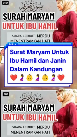 Surah Maryam❤️🤰❤️👶❤️  (سورةمريم) adalah surah ke-19 dalam al-Quran. Surah ini mengandungi 98 ayat dan termasuk golongan surah Makkiyyah kerana hampir seluruh ayatnya diturunkan sebelum Nabi Muhammad SAW hijrah ke Madinah, bahkan sebelum sahabat-sahabat beliau hijrah ke negeri Habsyah. Menurut riwayat Ibnu Mas'ud, Ja'far bin Abi Thalib membacakan permulaan surah Maryam ini kepada raja Najasyi dan pengikut-pengikutnya pada waktu dia turut serta hijrah bersama-sama sahabat-sahabat yang lain ke negeri Habsyah. Surah ini dinamai Maryam, kerana surah ini mengandungi kisah Maryam (atau Maria dalam agama kristian), ibu Nabi Isa a.s.. Surah ini menceritakan kelahiran yang ajaib, di mana Maryam melahirkan Isa a.s. sedang belum mengahwini dengan mana-mana laki-laki. Kelahiran Isa a.s. tanpa ayah, merupakan suatu bukti kekuasaan Allah SWT. Pengutaraan kisah Maryam sebagai kejadian yang luar biasa dan ajaib dalam surah ini, diawali dengan kisah kejadian ajaib lainnya, iaitu dikabulkannya doa nabi Zakaria a.s. oleh Allah SWT, di mana ia ingin dianugerahi seorang putera sebagai pewaris dan pelanjut cita-cita dan kepercayaannya, sedang usianya sudah sangat tua dan isterinya adalah wanita yang mandul.  #surahalfatihah #surahyusuf  #surahmaryam #surahyasin  #suraharrahman #ayat #surah  #surahluqman #tilawah  #tilawahquran #longvideos  #merdubanget #surahyusuf  #alhamdulillahforeverything  #fyp #_foryourpage #_foryou  #bismillahfypp #kids #baby  #surahfull #quran #alquran  #ibuhamilsehat #fullayat  #ibumengandungmalaysia  #dzikirsholawat #doaku #merdu #babylove #syurga #babytiktok #anak  #ibumengandung #islam  #muslim #muslimtiktok  #longvideotiktok #motivasi  #pregnantmother#tiktokviral  #motivasihidup #affiliate  #ibuhamilindonesial  #bayilucu#affiliatemarketing  #infoibumengandung #2024  #fyptiktokviral #baby #new  #tiktokmalaysia #tiktokshop  #tiktokindonesia #fy #video  #fypシ゚viral #viraltiktok  #fypage #viralvideo #xybca   #foryour #trending #trend  #sholawat #sholawatmerdu  #sholawatibuhamil #quran  #creatorsearchinsights  #pregnanttiktok #quran_alkarim  #allah #cupcut  #Love #allahuakbar #loveyou#mama #ibu 