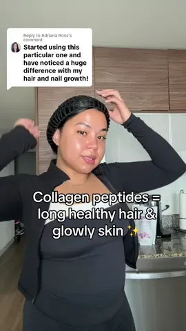 Replying to @Adriana Ross collagen peptides helps grow & repair damaged hair while also giving you glowly skin ❤️ #collagenpeptides #hairwrap #collagen #dominicanhairwrap #healthyhair #longhair #collagenpowder #collagendrink #collagenviral 