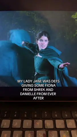 It is definitely giving more Fiona from Shrek but the aspect of Danielle saving Henry and Jane saving Guildford and shocking everyone is why I also thought of Ever After. Truly this show is so much fun to watch! It kind of reminds me of Merlin too! #myladyjane #ladyjanegrey #guildforddudley #shrek #everafter #emilybader #edwardbluemel 