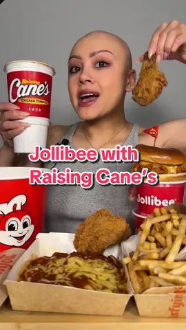trying Jollibee w/ Raising Cane's sauce ❤️ #jollibee #raisingcanes #mukbang #Foodie #asmsounds #eating #review #mukbangeatingshow #fypシ゚viral #chicken #fastfood 