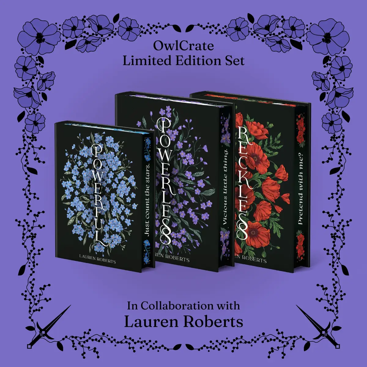 Hey Book Owls, we are so excited to announce our OwlCrate Limited Edition ✨POWERLESS SET✨ in collaboration with @laurenrobertslibrary⁠ ⁠ This set will include books 1 and 2 in the series (Powerless & Reckless), as well as the novella (Powerful). Please note the Powerful novella will be a smaller sizing to Powerless & Reckless.⁠ ⁠ Our Limited Edition ✨POWERLESS SET✨ will feature: ⁠ 💜 Exclusive redesigned covers illustrated by @julie.reinhart_ ⁠ 💙 Reversible dust jackets by @giannyfili⁠ ❤️ Hardcover foil designs by @duckhymn⁠ 💜 Powerless end pages by @imjenndove ⁠ 💙 Powerful end pages by @hachandraws⁠ ❤️ Reckless end pages by @alicemariapower⁠ 💜 Three sided stencilled edges by @lichen_and_limestone⁠ 💙 All 3 books have ribbon bookmarks⁠ ❤️ Powerless will be SIGNED by the author and include a bound in author letter.⁠ 💜 Powerless & Reckless will include bonus annotated chapters by Lauren Roberts ⁠ ⁠ The exclusive OwlCrate Limited Edition ✨POWERLESS SET✨ will be $89.99 USD plus shipping. ⁠This will be a completely separate order from our regular OwlCrate subscriptions & must be purchased individually through our store.⁠ ⁠ Please note this sale will be limited to 1 set per person as stock is limited. We anticipate shipping later on this year in December.⁠ ⁠ We will be giving all active YA and Adult Fantasy subscribers the first chance to purchase.⁠ ⁠ We will send an email on Tuesday, July 9th, at approximately 12:00PM PST to all active YA and Adult Fantasy subscribers containing your early access information & link.⁠ ⁠ ⁠ 💜 Subscriber early access sale will begin on Tuesday, July 16th, at 11:00AM PST.⁠ 💙 If books haven't sold out within 24 hours of going on sale, we will then send the private link to our newsletter subscribers & The Nest app users on Wednesday, July 17th at 11:00am PST.⁠ ❤️ General sale will begin Thursday, July 18th at 11:00am PST if we have any stock remaining.⁠ #powerless #laurenroberts #reckless #powerful #BookTok 