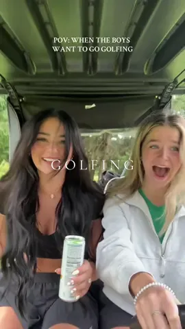 im convinced we have more fun then they do HAHAHA ⛳️ #golf #comedy #funny #biyfriend #golfing #viral #relatable #Summer #bff #bestie #golfcart #fun @Abbie 