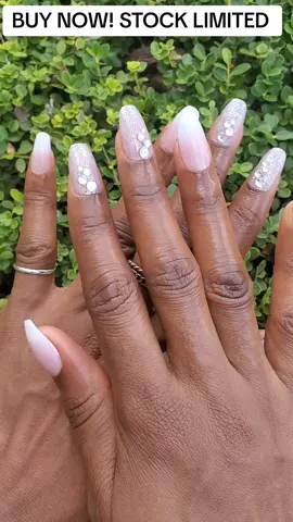 BUT NOW BEFORE STOCK RUNS OUT! #nails #pressonnails #pressons #beauty #girlythings #girly #frenchnails #decoratednails❣❣💓💅🏾😍 #tictokmademebuyit #tictokshopping #tictokshop #viral #foryou #foryoupage 